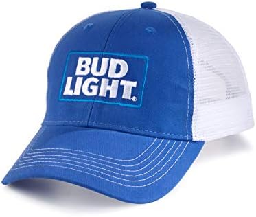 Chapéu de traseira do snap de Bud Light - azul e branco
