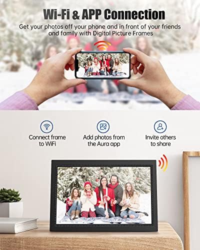 Meswao Grande moldura digital - moldura de imagem eletrônica de 15,6 , com tela sensível ao toque completa 1080p HD Display | Elegante moldura de foto digital para compartilhar facilmente memórias com a família e os amigos