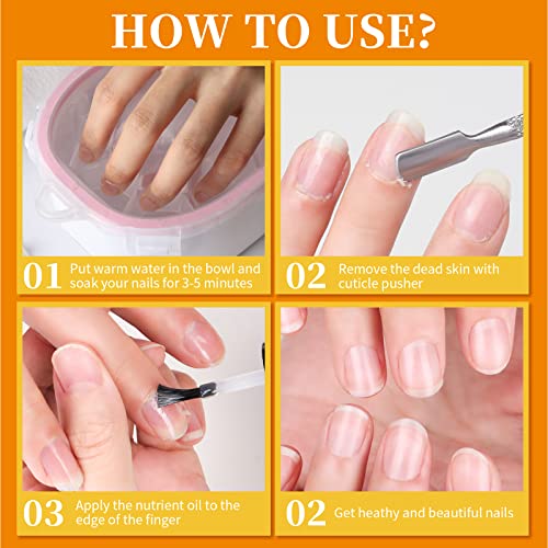 Tigela de imersão de unhas, adolescente absorve o removedor de pó de polimento de gel, tigela de manicure para as mãos, ferramentas de removedor de cutículas, escova de unha, pusher de cutícula, óleo de cutícula, descascador de cutícula, buffer de arquivo de unha