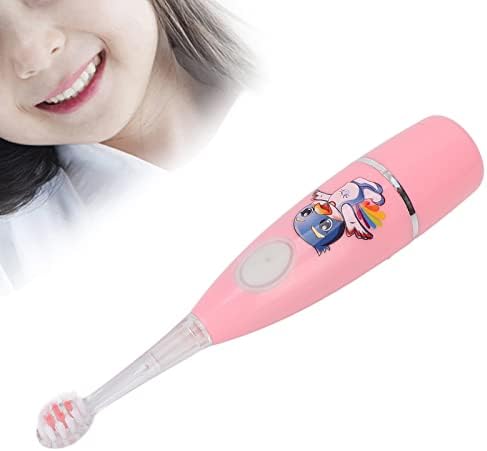 Escova de dentes elétrica, escova de dentes infantis movidos a bateria, ferramenta de limpeza oral, padrão de desenho animado