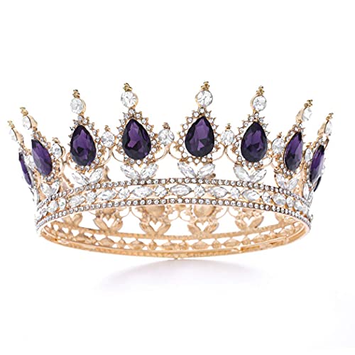 Yovic barroco coroa de noiva coroas de noivas e tiaras rainha cristal coroa de figuraria acessórios para mulheres e meninas