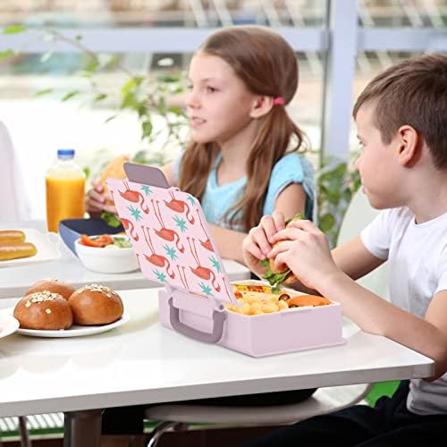 Caixas de Bento de Flamingos Tropicais Suabo para Adultos/Crianças Almoço à prova de vazamentos para almoço rosa para trabalho/escola/piquenique