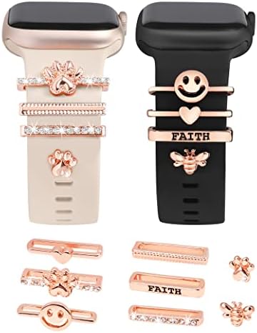 13/8 pacotes Decorativo Ring Loops Compatível com Apple Watch Band Charms 41mm 40mm 38mm 42mm 44mm 45mm 49mm Mulheres, Acessórios