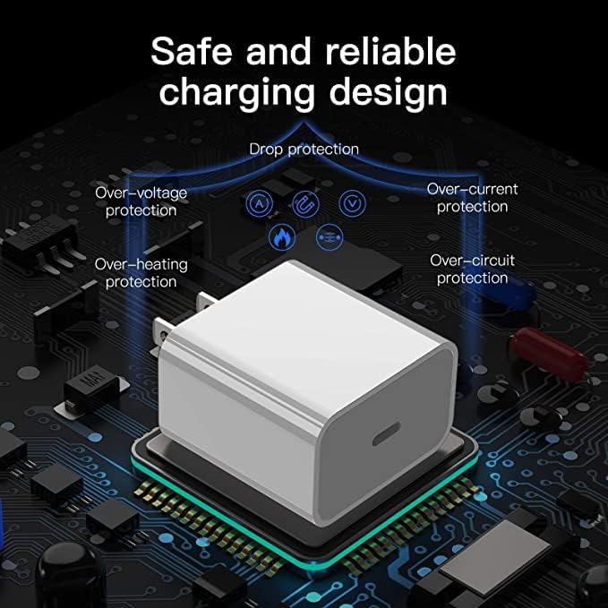 [Apple MFI Certified] RPQ Adaptador de energia USB-C Fast com 6 pés C para o cabo Lightning. Carregador do iPhone com