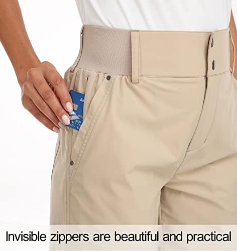 Shorts de caminhada de golfe femininos rápida seca de 5 polegadas de altura shorts esticados com bolsos leves para mulheres verão casual