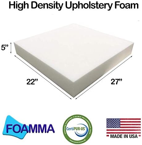 Foamma 5 x 22 x 27 Almofada de espuma de alta densidade de alta densidade feita nos EUA !!