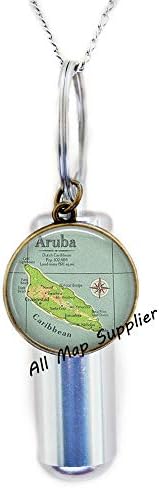 Colar de urna de cremação de moda allmapsupplier, colar de urna de cremação do mapa Aruba, urna de aruba, mapa de aruba,