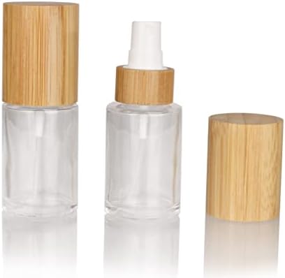 Cosidea 6 PCs vazios 1oz / 30ml Bamboo tampa de vidro transparente garrafa de spray com névoa fina descendente de cabeça para produtos