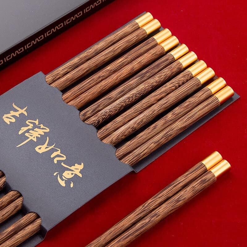 Pauzinhos de madeira naturais chineses de madeira sem escorregamento sem cera de lacada Sushi Sushi Sticks japonês