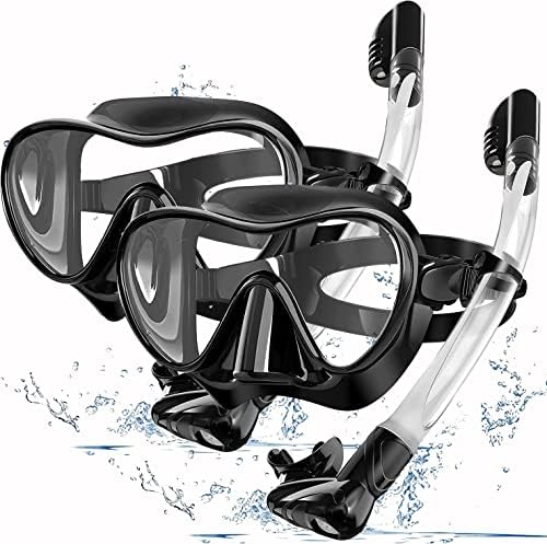 Máscara de snorkel de Bairuifu, de snorkel de silicone de qualidade alimentar máscara de mergulho com vidro temperado com temperos,