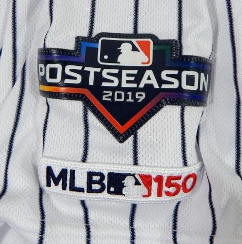 2019 New York Yankees Cameron Maybin #38 Game usou White Jersey MLB 150 PS 4 - Jogo usou camisas MLB