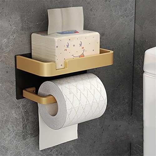 Liruxun banheiro titular de papel alumínio titular prateleira de telefone celular de toalha de toalha de toalha de papel higiênico suporte de papel de papel