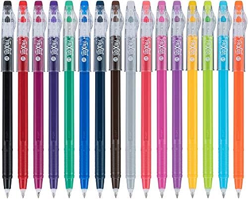 Canetas apagáveis ​​de Frixion | 16 Counts variadas Colorsticks Gel Canetas, canetas de fino frixion; Inclui borracha branca
