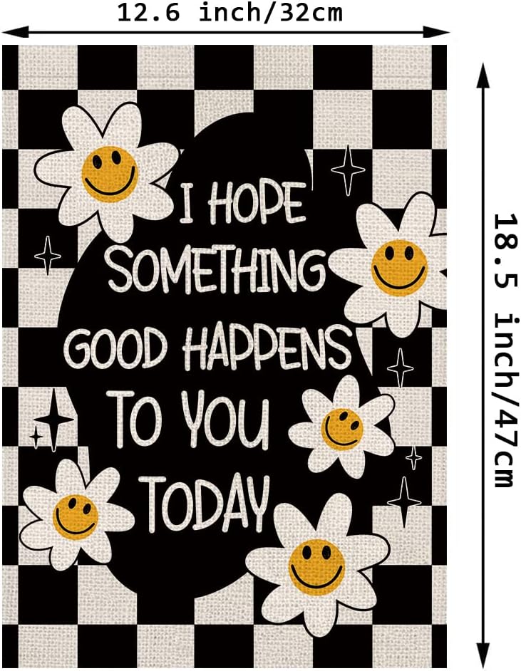 Summer Garden Bandle Daisy Smiley Face, espero que algo de bom aconteça hoje com você hoje 12,5x18 polegadas de face