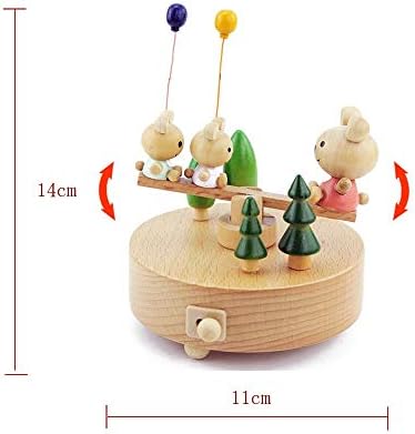 Yang1mn.ornamentos criativos Winnie Beech Wood Clockwork Box Box Box Crafts Wood Ornamentos de personalidade criativa
