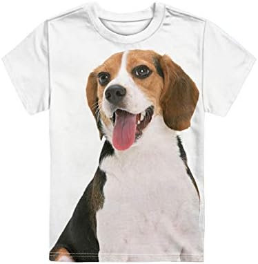 Uzzuhi beagle tee top boys camisetas 9-10 tamanhos de manga curta o-pescoço de cachorro