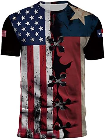 Camisetas de verão para homens bandeira americana manga curta ginástica ginástica toca