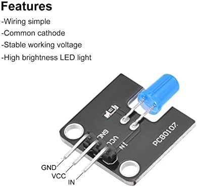 Meccanixity Mini Traffic LED Módulo LED LED PLACA Blue CC 3.3-5V para projeto DIY