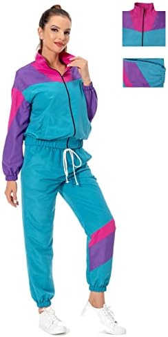 Masswo Women 80s Sportswear Conjunto 2 peças roupas de suor casual