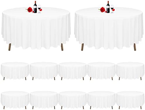 Mtreo 12 Pacote de mesa redonda toalha de mesa de poliéster de 90 polegadas Recados redondos de mesa de poli -tenente