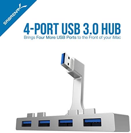 Sabrent 4-Port USB 3.0 Hub para iMac Slim Uni-Body + Mini Travel Mouse USB Optical com cabo retrátil