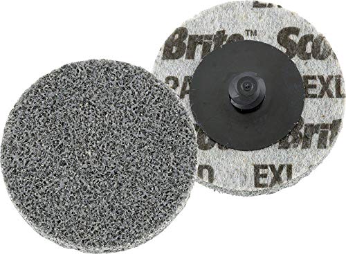 Roda abrasiva unitizada do Scotch-Brite Roloc XL-UR, cor cinza, carboneto de silício, 2 de diâmetro, coragem fina
