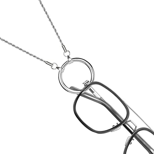JoJopanda Glasses Colar Colar Eyeglass Suport de anel Cadeia Cabelo de sol com alça de alça de aço inoxidável Loop de polimento de aço