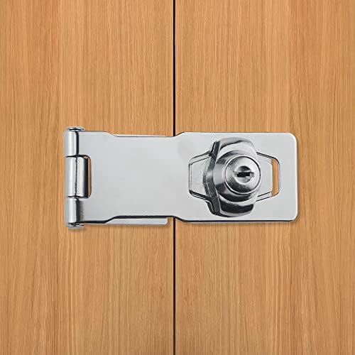 Tovot 2 pacote com teclas HASP Locks 4,1 × 1,6 HAST HASP trava trava cromada com parafusos Bloqueando HASP para gaveta do gabinete