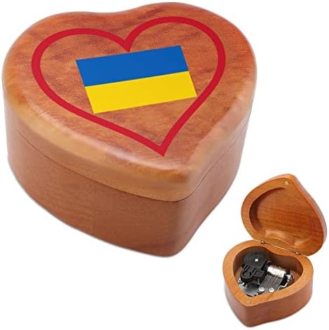 Amor Ucraniano Vermelho Coração Terreja Up Vintage Música Caixa de Música Casamento Valentim Relógio de Aniversário de Natal Presente Musical