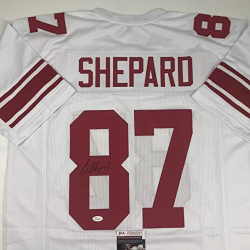 Autografado/assinado Sterling Shepard New York White Football Jersey JSA CoA