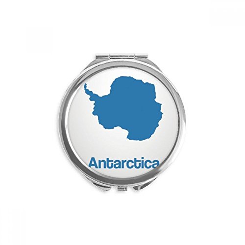 Antártica azul Map Padrão de Mão Compacto Espelho redondo Vidro de bolso portátil