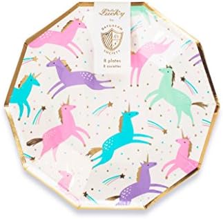Daydream Society Pastel Pastel Unicorn Small Paper Party Placas, pacote de 8