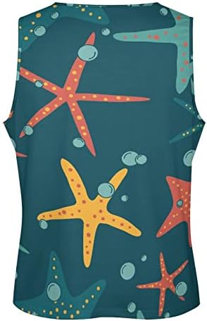 Colorido mar estrelas masculinas tanques ativos masculino Tops de ginástica de ginástica camisetas com mangas de verão