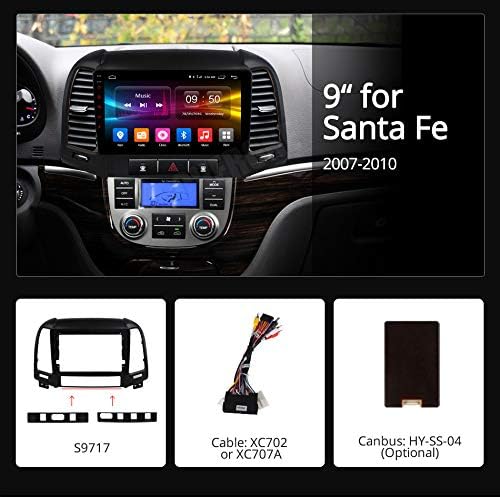ROVENENE CAR SELEO Bluetooth Radio GPS Multimedia Head Unit for Hyundai Santa Fe Santafe 2006-2011 com tela de toque Android DSP MirrorLink