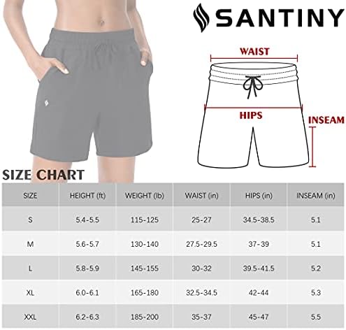 Santiny Women's Cotton Shorts 5 '' Lounge Yoga Shorts Jersey Sweat Bermuda Shorts para mulheres andando atléticas