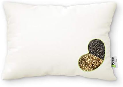 PRODUTOS DE feijão WheatDreamz Pillow padrão - Feito nos EUA - Casca com zíper de algodão orgânico com 1 milheto orgânico lateral e 1 lateral orgânico de trigo grossa - 20 x 26