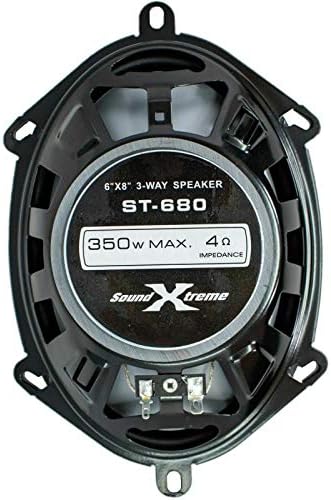 4x SoundXtreme ST-680 5x7 polegadas / 6x8 polegadas de 3 vias de 700 watts Alto-falantes de carro coaxial 4-OHM Polipropileno de polipropileno Médio de cone de poliéster Polyester Surround