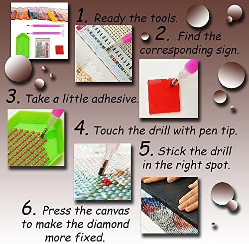 Kits de pintura de diamante para adultos crianças iniciantes, arte de cristal fofa com diamantes redondos 5d exercícios