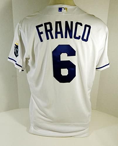 2020 Kansas City Royals Maikel Franco #6 Jogo emitiu White Jersey DG Patch 46 73 - Jogo usada MLB Jerseys