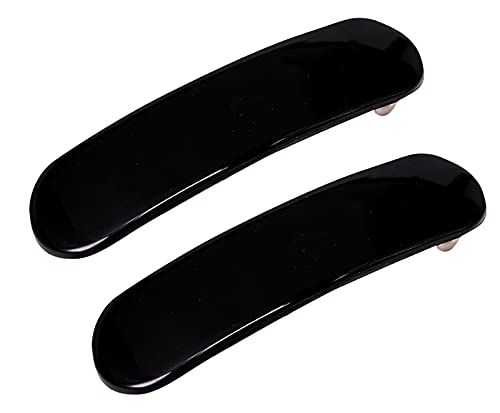 2 PCs Black Tartonise Shell Barrettes de cabelos de metal Ponytail Helder French Cabelos clipes de cabelo doce Slide de cabelo