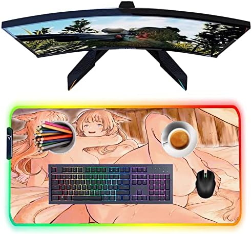 Mouse pads Anime Girl Sexy RGB RGB LED ACESSORES DE GAMING ACESSORES DE MOUSE DE MOUS