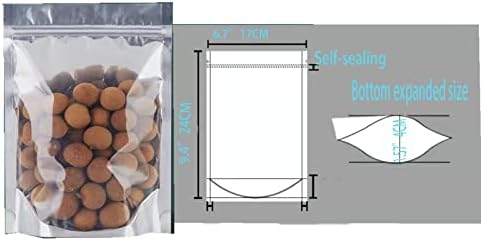 Sacos de embalagem de panking de lacas de alimentos, trava com zíper para sacos de armazenamento de alimentos de janelas