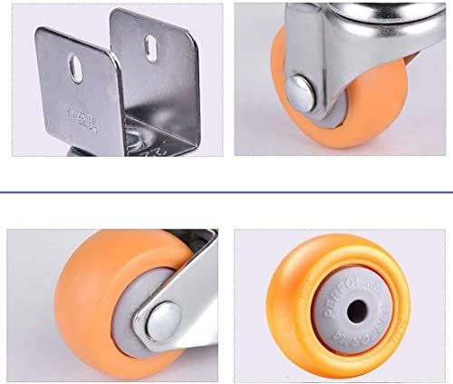 Morices Cutters rodas de rodízio de 1,25 com segurança de travamento duplo, giratórios giratórios de móveis para cama, 32 mm de nylon pequenas rodas com suporte em forma de U, carregar 60 kg de rodízios pesados