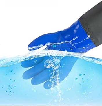 Luvas de borracha à prova d'água longa de 27,5 , luvas resistentes a produtos químicos PVC luvas à prova d'água reutilizáveis