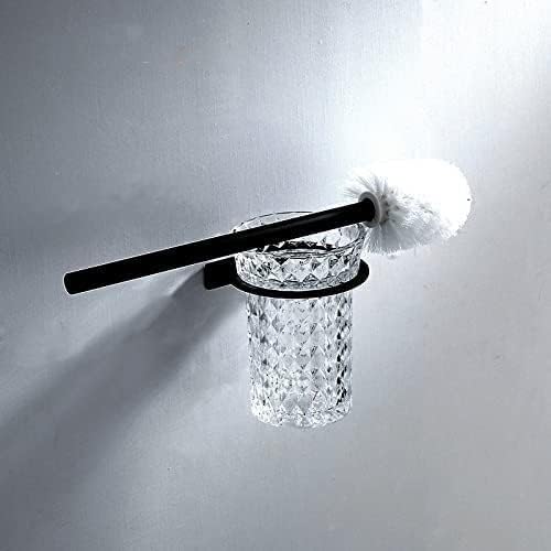 Escova de vaso sanitário guojm e suporte do vaso sanitário suporte preto aço inoxidável aço de parede Montagem de banheiro pincel com