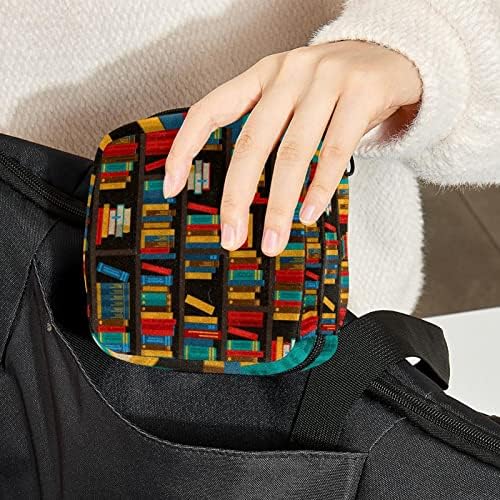 Prateleiras de livros bolsa decorativa de período colorida, bolsa de armazenamento portátil de tampão para guardana