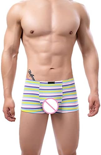 Cueca de roupa íntima masculina cuecas listradas calcinhas esportivas de moda esportes cutton troncos calcinha lingerie