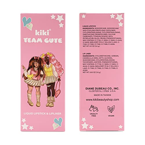 Kiki Lip Kit com batom líquido e lipliner fosco e fosco o dia todo