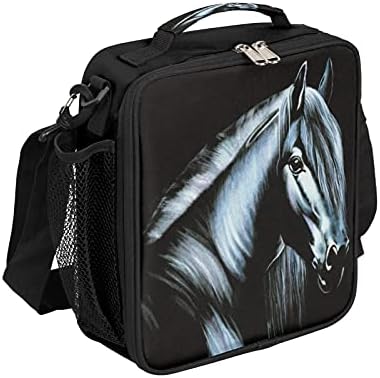 Perdick Isolle Isolle Lunchag Saco Apresentismo Animal Horse Lunch Boites Tote com alça de ombro para homens Meninos meninos meninas