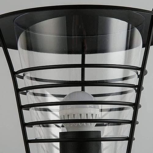 SDFDSSR Black acabamento preto Lâmpada de pilares do pátio IP65 à prova d'água ao ar livre e à prova de chuva coluna de parque leve coluna Lanterna Courtyard Fence Pillar Lanterna